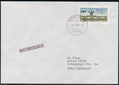 BERLIN ATM 1-070 Briefdrucksache EF FDC X7E46A2