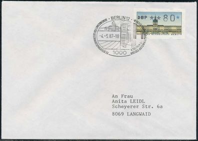 BERLIN ATM 1-080 NORMAL-BRIEF EF FDC X7E46F6