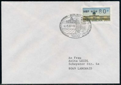 BERLIN ATM 1-080 NORMAL-BRIEF EF FDC X7E472A