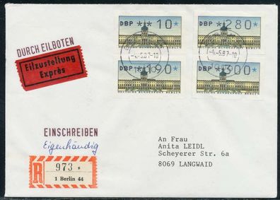 BERLIN ATM Nr VS1-10-300 EST BRIEF FDC X7E472E