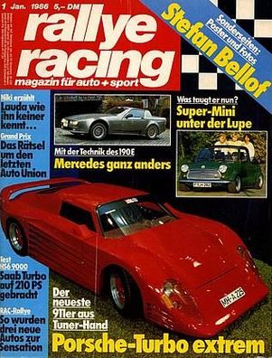 rallye racing magazin für auto + sport Jan. 1986