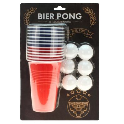 Bier Pong Party Spiel BeerPong Komplett Set Trinkspiel mit 12 Becher & 6 Bälle