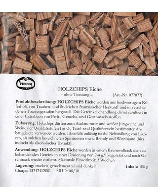 Vierka - Holzchips Eiche, ohne Toastung, 100 g