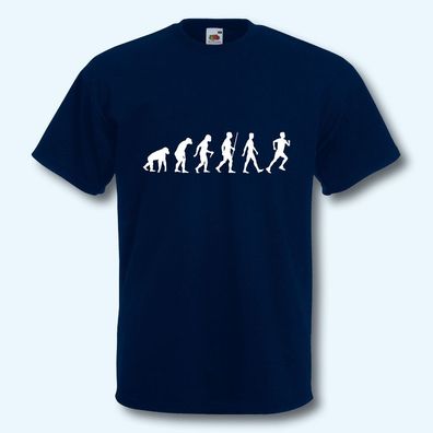 Herren T-Shirt, Fun-Shirt, Evolution Laufen, Jogging, Sport, Marathon, Freizeit