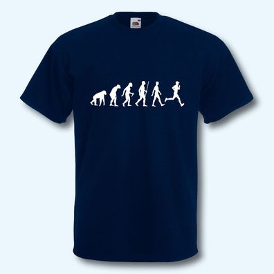 Herren T-Shirt, Fun-Shirt, Evolution Laufen, Jogging, Marathon, Freizeit, Sport