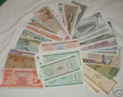 100interessante Banknoten meist Südamerika kassenfrisch