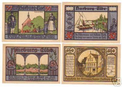 3 Banknoten Notgeld Kreissparkasse Harburg 1921