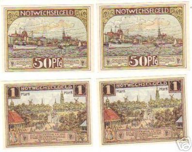 4 Banknoten Notgeld Stadt Hamburgs Originale 1921