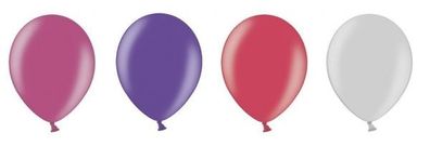 Metallic-Lufballon - 10 Stück - Farbe: fuchsia, purpel, rot oder silber