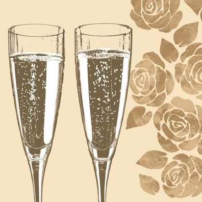 Silvester-Serviette/ Hochzeitsserviette "Cheers" - 25 x 25 cm oder 33 x 33 cm