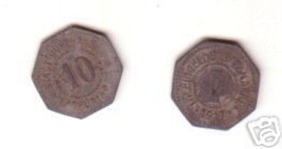 Notgeld Münze 10 Pfennig Stadt Mühlhausen 1917