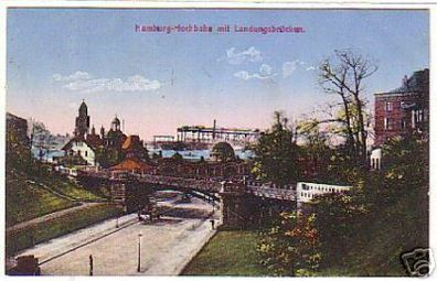11100 Ak Hamburg Hochbahn mit Landungsbrücken 1926