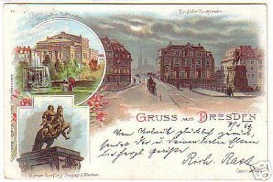 00282 Ak Lithographie Gruss aus Dresden 1899