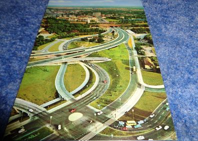 5428 Postkarte, Ansichtskarte Berlin-Stadtautobahnverteiler vor der Avus