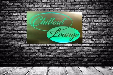 Wandbild chillout lounge aus Edelstahl beleuchtet und handbearbeitet