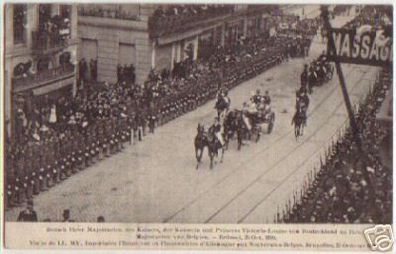 07697 Ak Brüssel deutscher Kaiserbesuch 1910