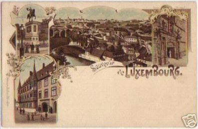10714 Ak Lithographie Souvenir de Luxembourg um 1900