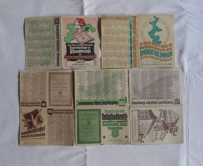 5 Kalender Sparkasse Girokasse Mittweida Ottendorf 1933 /35/ 36/ 37/ 38 mit Reklame