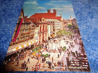 5447 Postkarte, Ansichtskarte -München-Blick in die Fußgängerzone