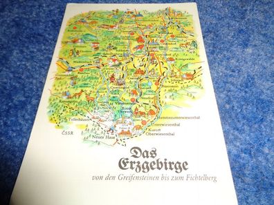 5452 Postkarte, Ansichtskarte -Das Erzgebirge von den Greifensteinen zum Fichtelberg