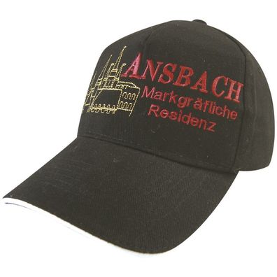 Baseballcap mit Einstickung - Ansbach Residenz - 68942 schwarz
