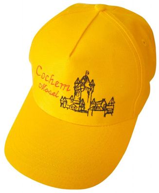Baseballcap mit Einstickung - Burg Cochem Mosel - 68883 gelb
