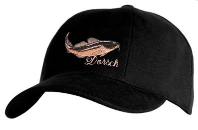 Baseballcap mit Einstickung - Fisch Dorsch - 68237 schwarz