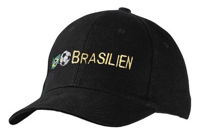 Baseballcap mit Einstickung - Flagge Fußball Brasilien - 67029 schwarz