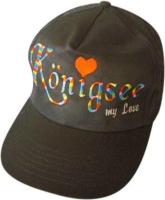 Baseballcap mit Einstickung - Königssee my Love - 68068 schwarz