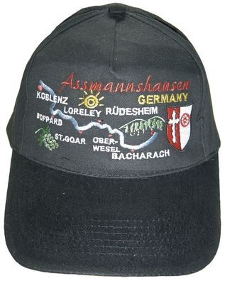 Baseballcap mit Einstickung - Assmannshausen Germany - 68928 schwarz