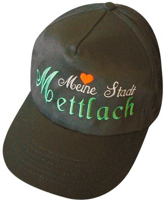Baseballcap mit Einstickung - Meine Stadt Mettlach - 68909 schwarz