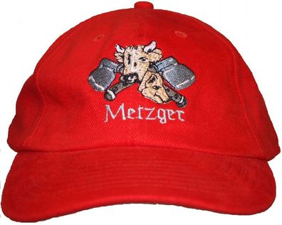 Baseballcap mit Einstickung - Metzger - 68622 rot
