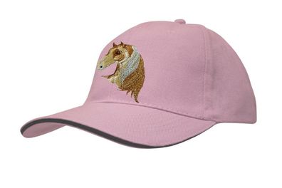 Baseballcap mit Einstickung - Pferdekopf Pferd Haflinger - versch. Farben 69241 rosa