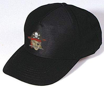 Baseballcap mit Einstickung - Pirat Piratenkapitän - 68421 schwarz