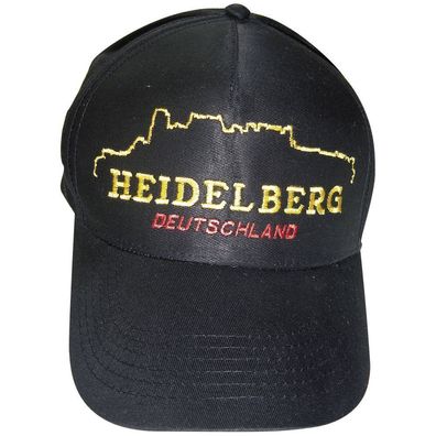 Baseballcap mit Einstickung - Silhouette Heidelberg - 68939 schwarz