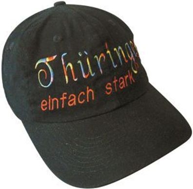Baseballcap mit Einstickung - Thüringen einfach stark - 68868 schwarz