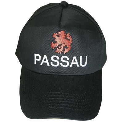 Baseballcap mit Einstickung - Wappe Löwe Stadt Passau - 68154 schwarz