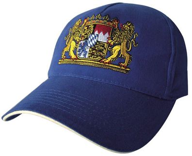 Baseballcap mit Einstickung - Wappen Löwen Bayern - versch. Farben 68082 blau