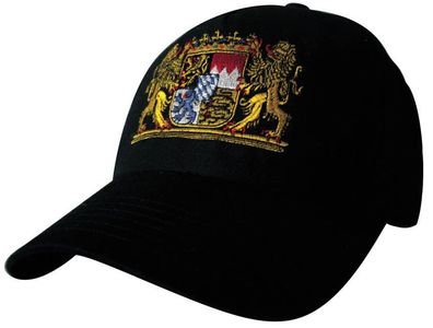 Baseballcap mit Einstickung - Wappen Löwen Bayern - versch. Farben 68082 schwarz