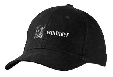 Baseballcap mit Einstickung - Wikinger - 68396 schwarz - Cap Kappe Baumwollcap