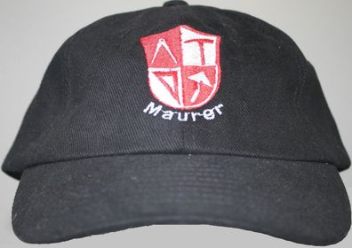 Baseballcap mit Einstickung - Zunftzeichen Handwerk Maurer - 68620 schwarz