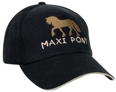 Baseballcap mit Einstickung Pferd - Maxi Pony - 68226 schwarz