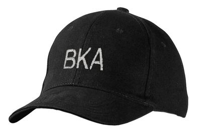 Baseballcap mit Stick - BKA - 68441 schwarz - Cap Kappe Baumwollcap