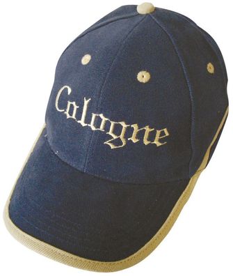 Baseballcap mit Stick - Cologne - 68886 blau - Cap Kappe Baumwollcap Köln