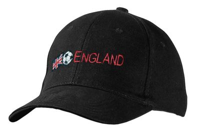 Baseballcap mit Stick - England - 69604 schwarz - Cap Kappe Baumwollcap