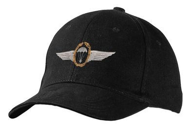 Baseballcap mit Stick - Fallschirm - 68452 schwarz - Cap Kappe Baumwollcap