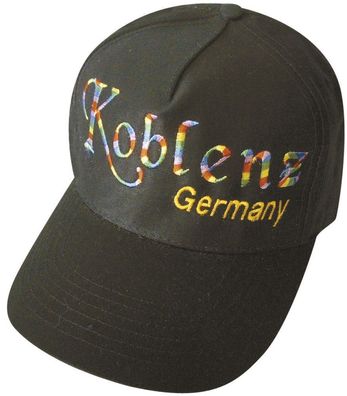 Baseballcap mit Stick - Koblenz Germany - 68898 schwarz - Cap Kappe Baumwollcap