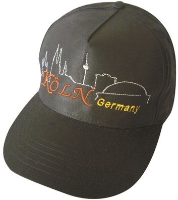 Baseballcap mit Stick - KÖLN Germany - 68101 schwarz - Cap Kappe Baumwollcap