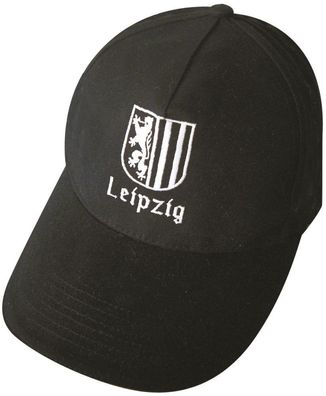 Baseballcap mit Stick - Leipzig - 68861 schwarz - Cap Kappe Baumwollcap