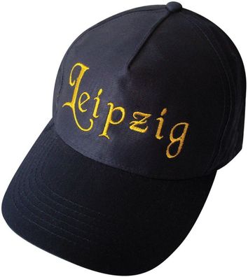 Baseballcap mit Stick - Leipzig - 68864 schwarz - Cap Kappe Baumwollcap
